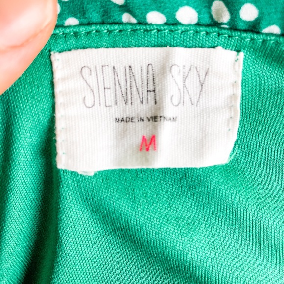 Green and White Polka Dot Dress - Picture 3 of 4